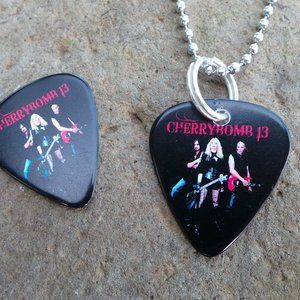 Pick Necklace and Guitar pick. Cherrybomb 13 Band